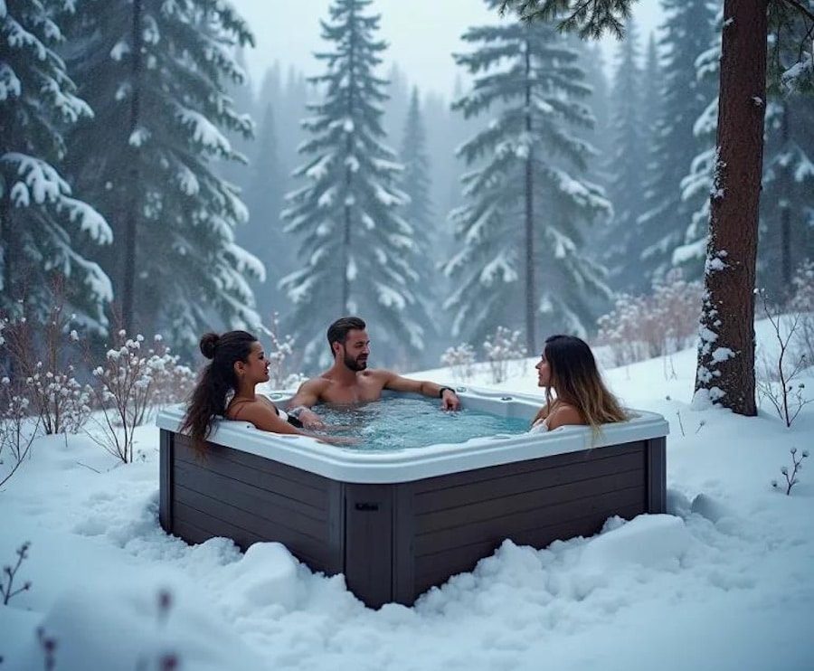 groupe, amis, couple, détente, zen, hiver, spa, eclipsea, niort