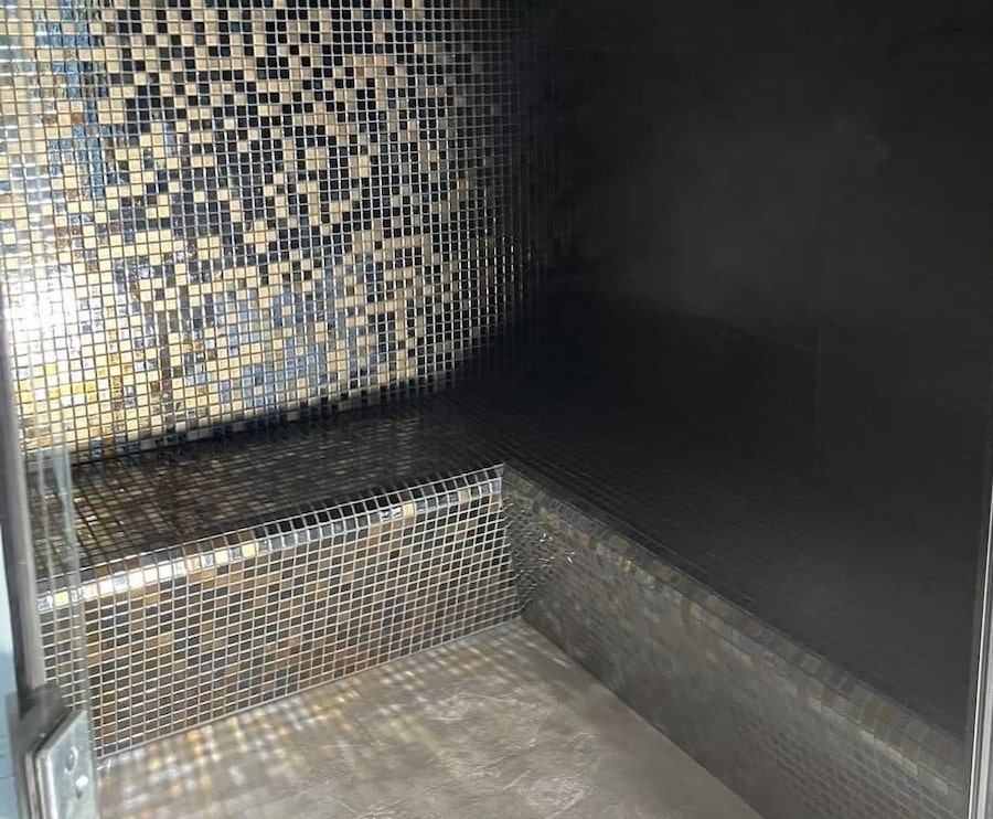 Hammam carrelé salle hiver, spa privatif, eclipsea Niort